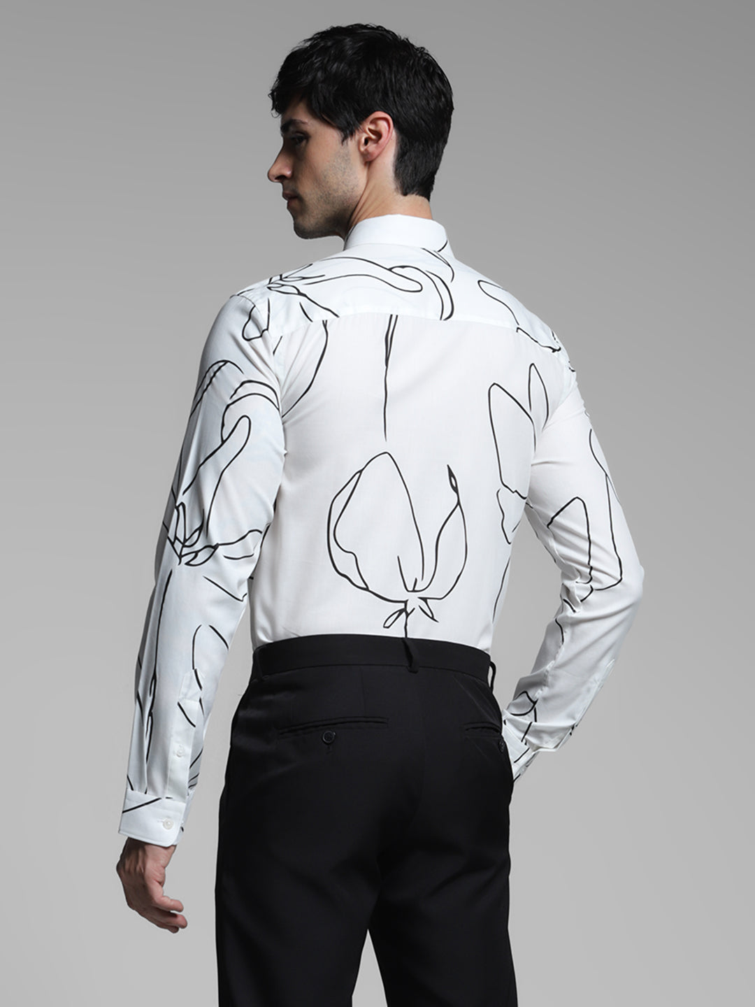 JACK&JONES White Abstract Print Shirt