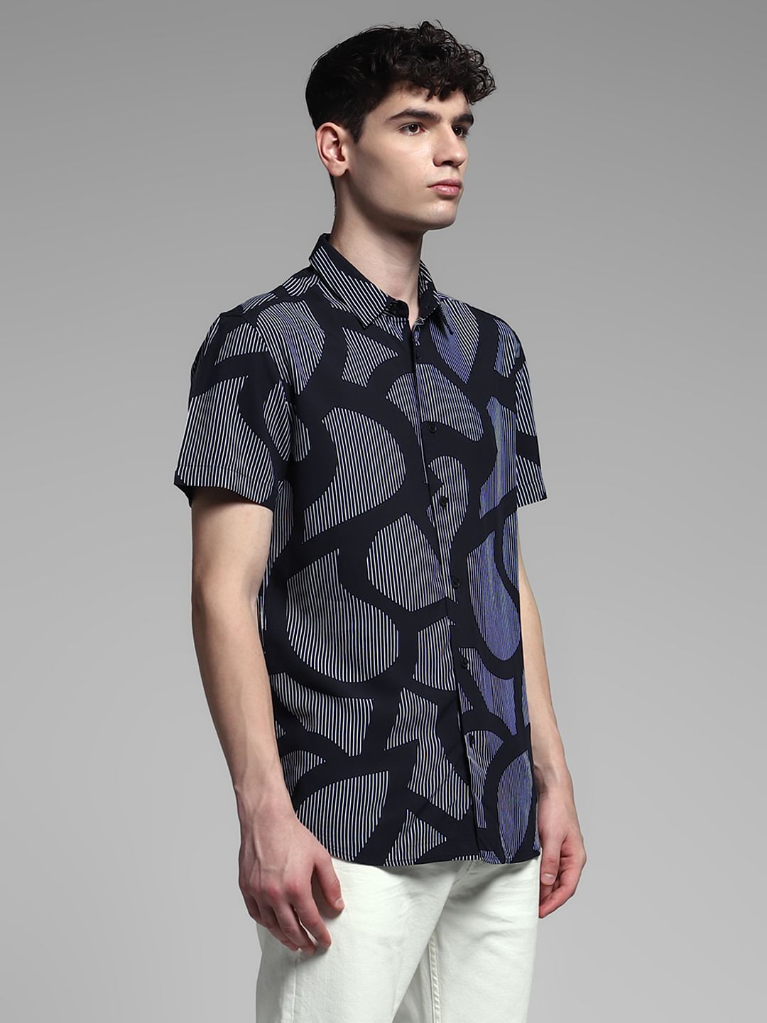 Black Abstract Print Shirt