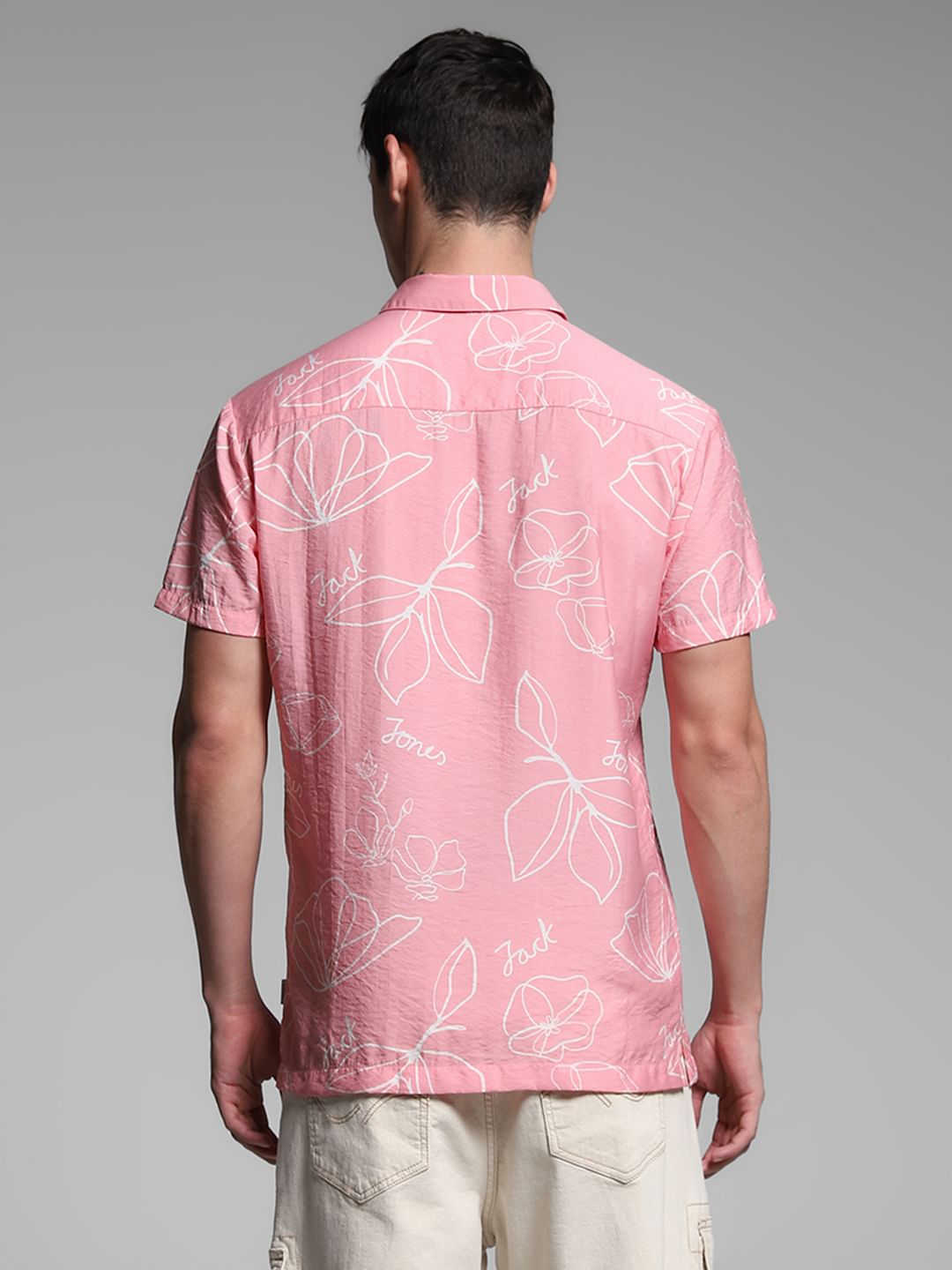 Pink Floral Viscose Shirt