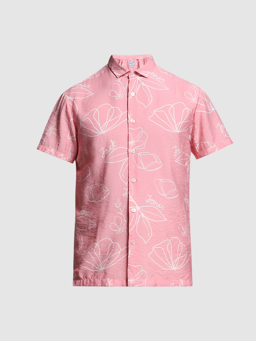 Pink Floral Viscose Shirt