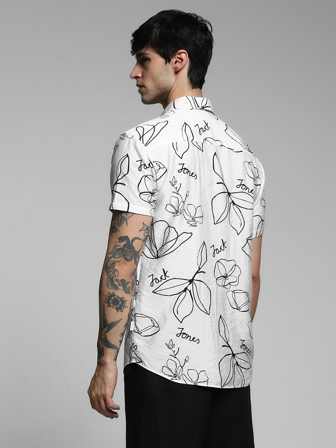 White Printed Viscose Shirt