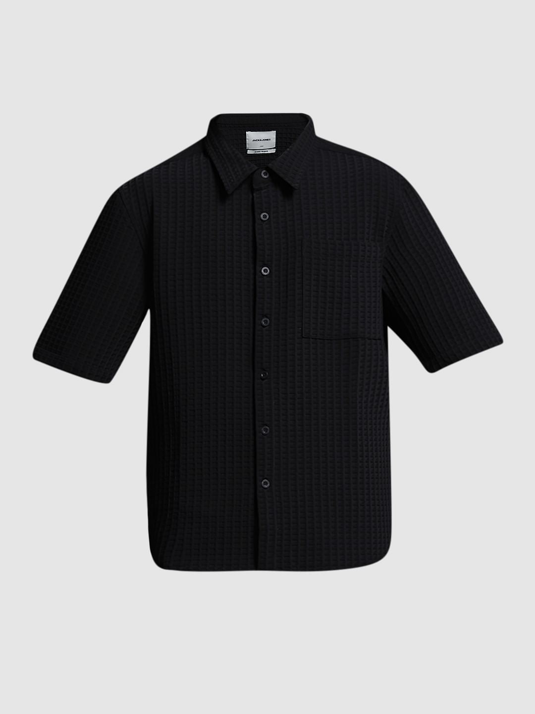 Black Jacquard Co-ord Set Shirt