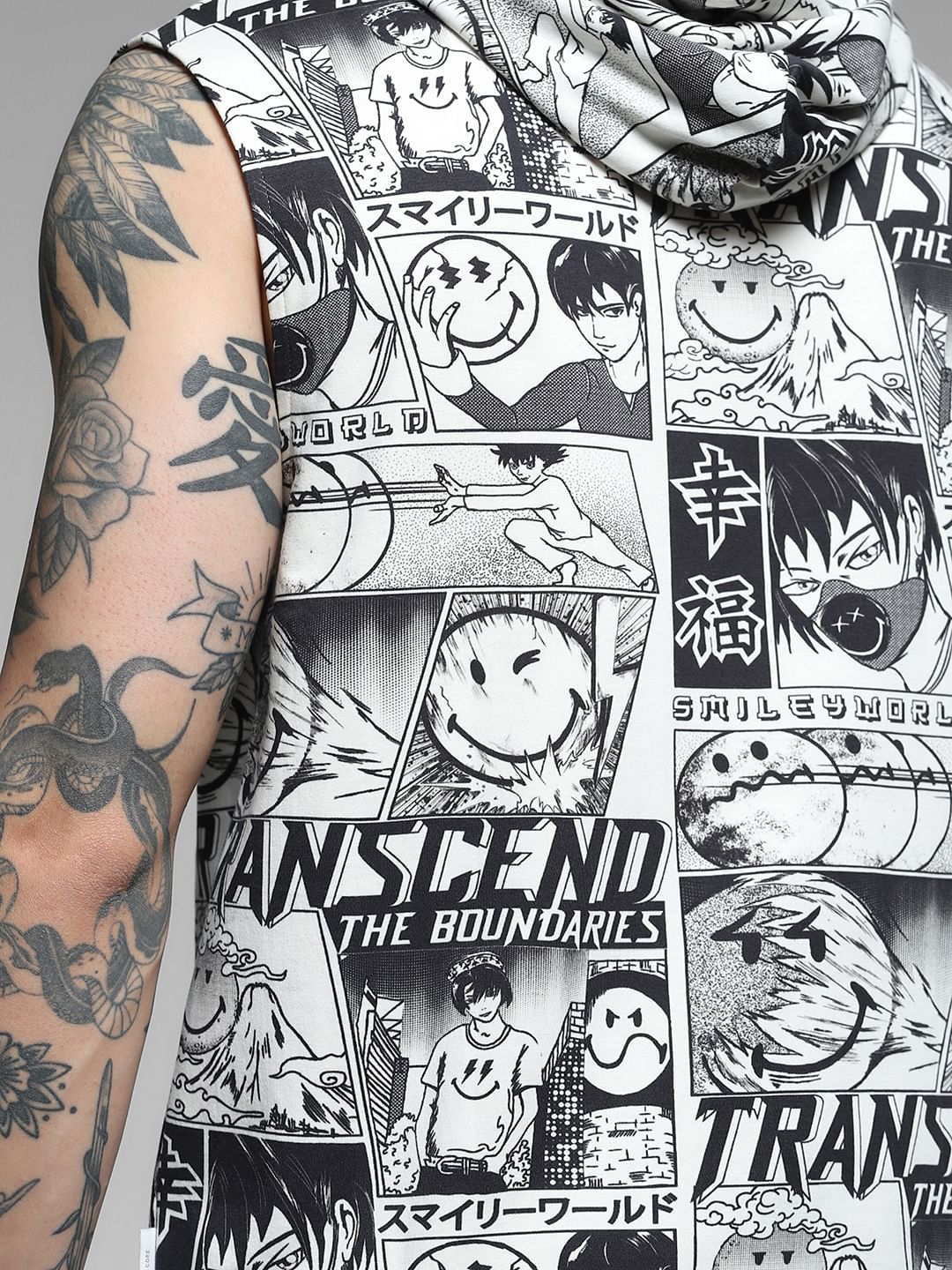 SmileyWorld White Printed Hooded Vest