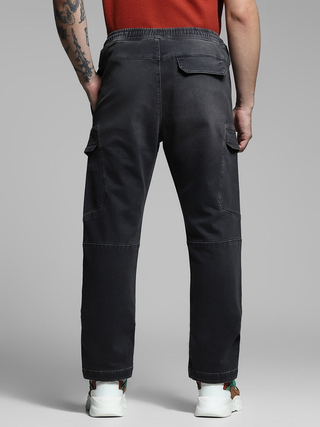Black High Rise Cargo Jeans