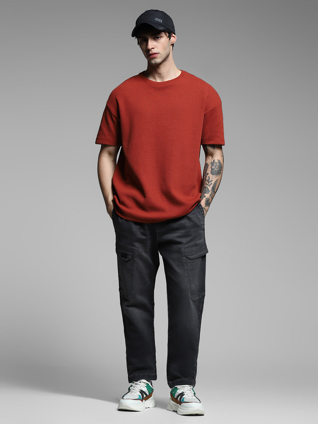 Black Anti Fit Cargo Jeans