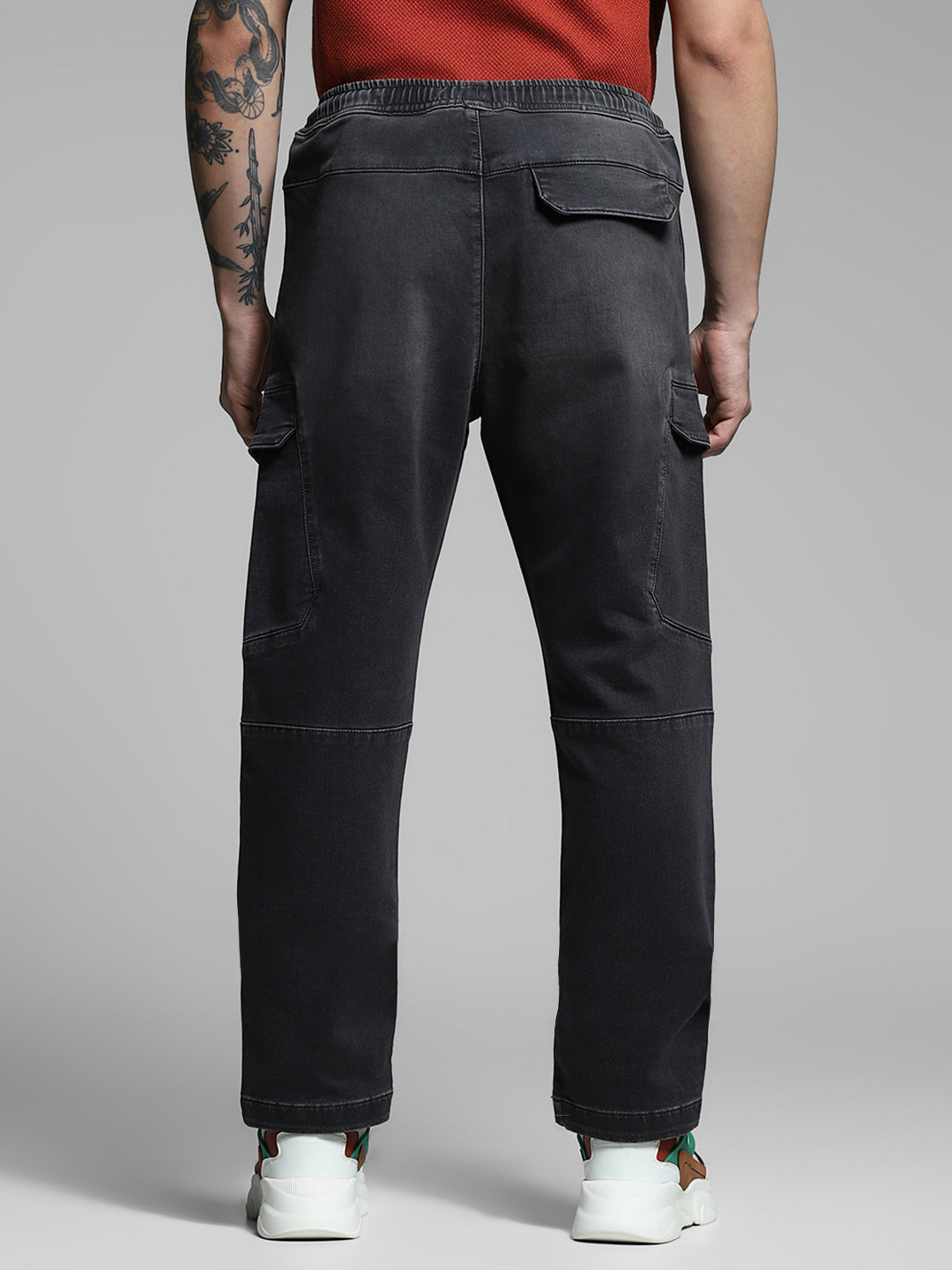Black Anti Fit Cargo Jeans