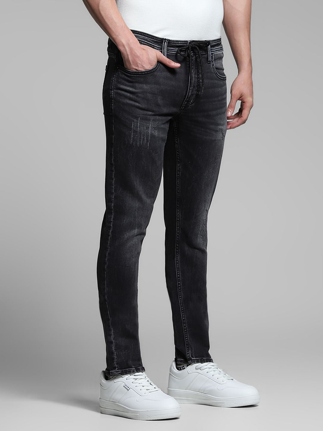 Black Low Rise Glenn Slim Fit Jeans
