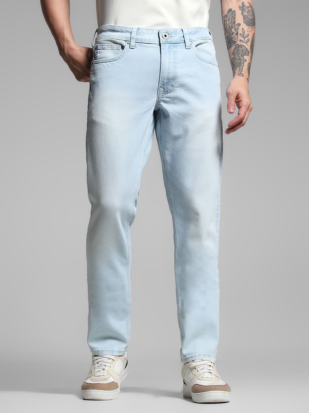 Light Blue Cotton Glenn Slim Fit Jeans