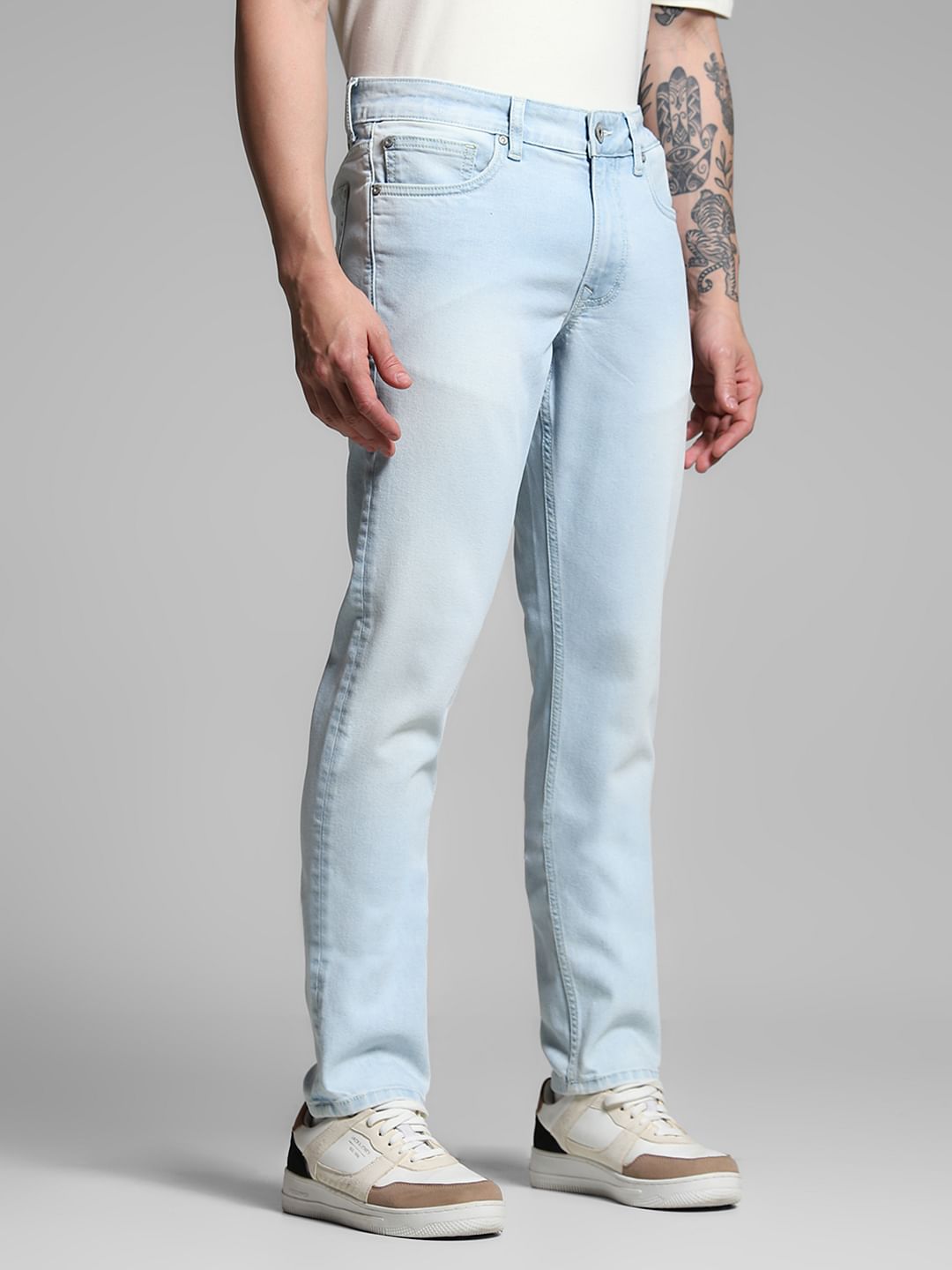 Light Blue Cotton Glenn Slim Fit Jeans