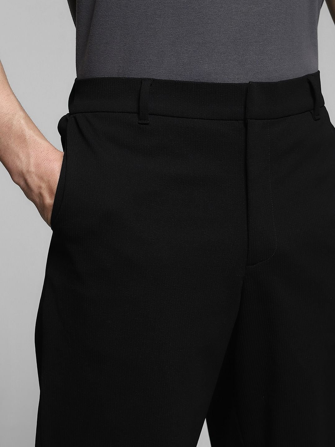 Black Mid Rise Regular Fit Pants