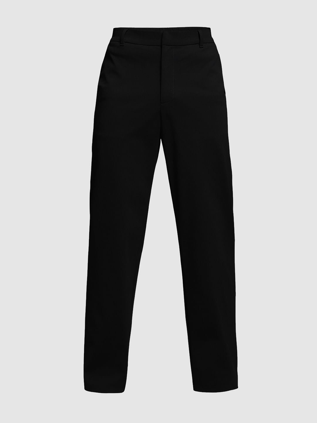 Black Mid Rise Regular Fit Pants