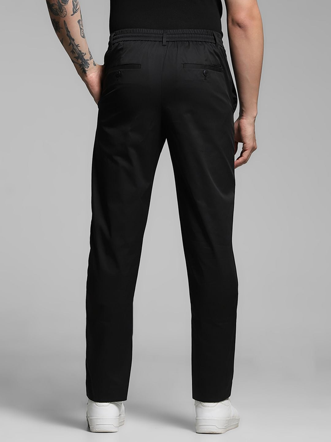 Black Mid Rise Slim Fit Pants