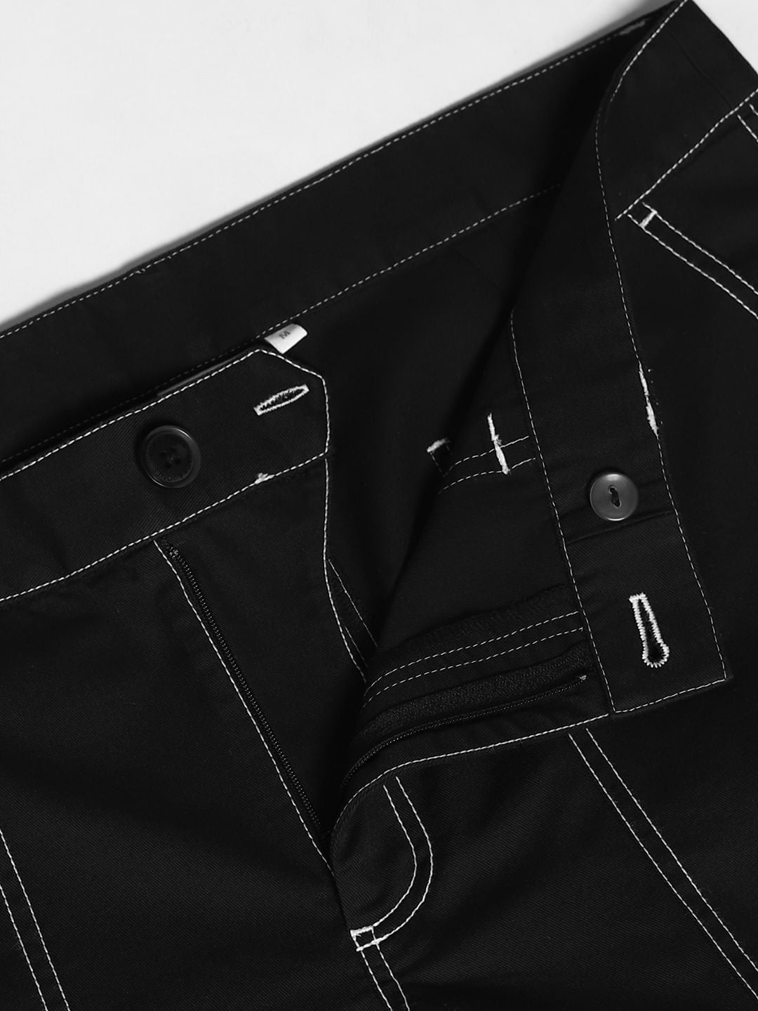 Black Contrast Stitch Co-ord Set Shorts