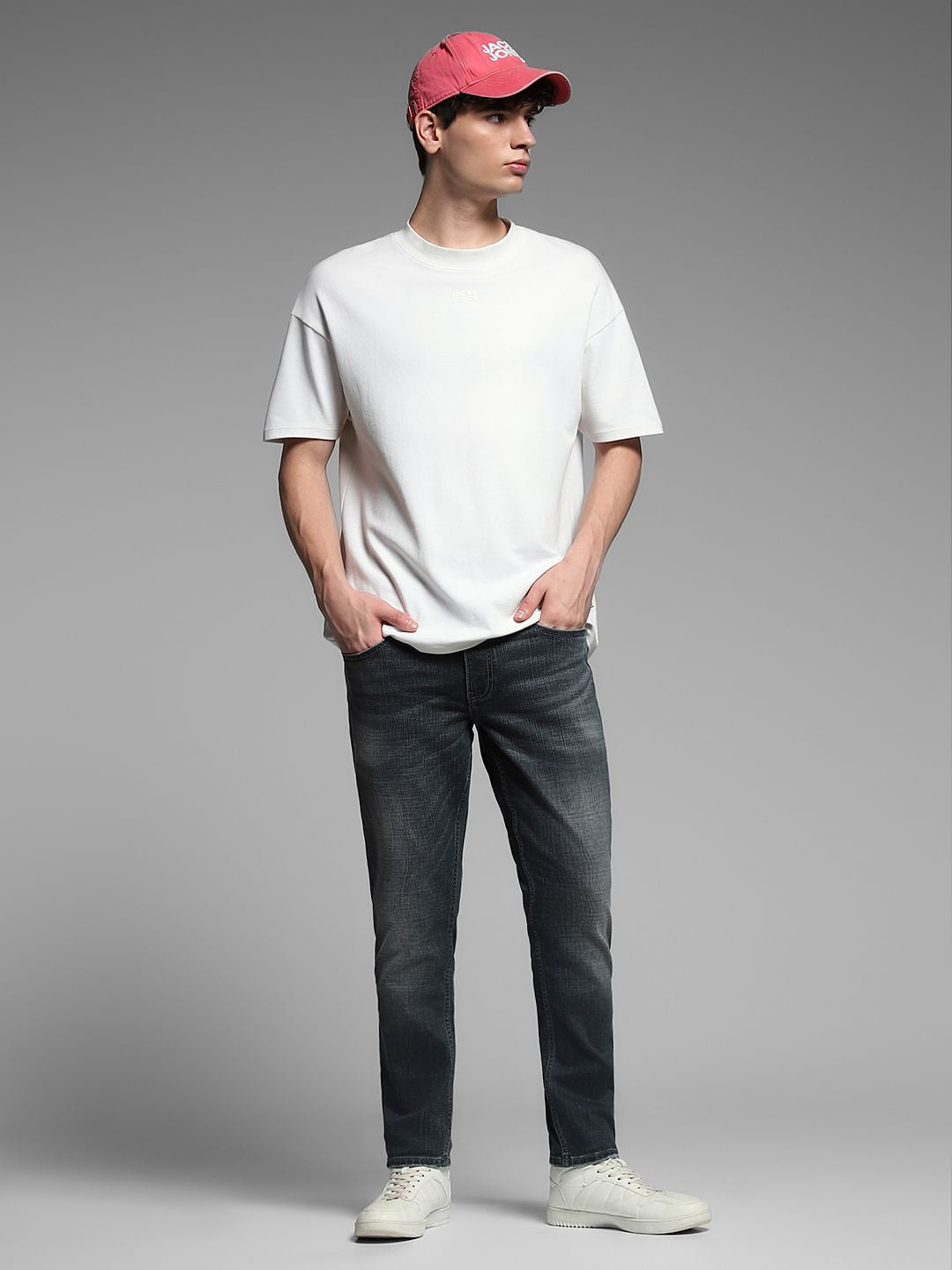 Dark Grey Brak Slim Fit Cropped Jeans