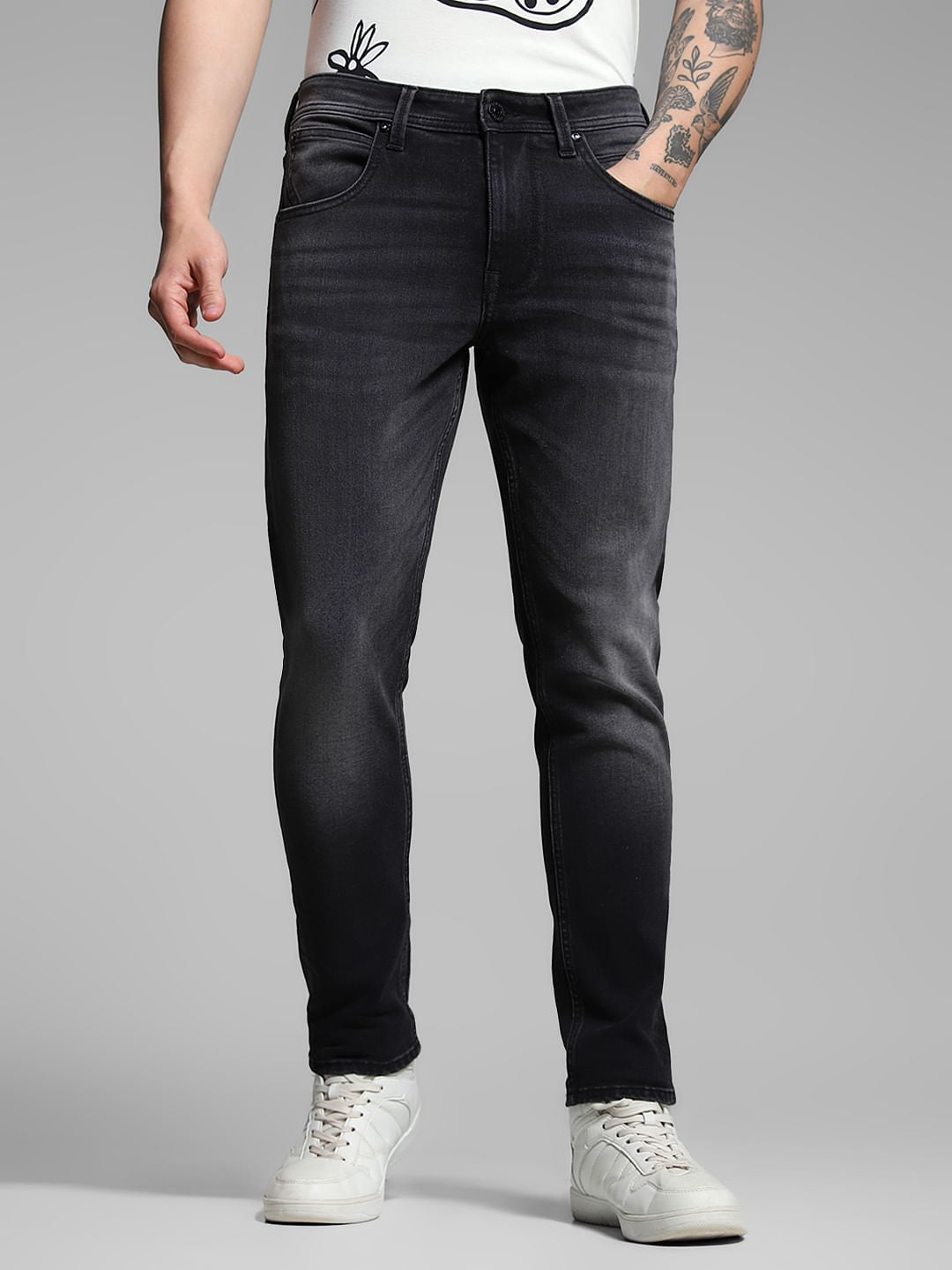 Black Brak Cropped Slim Fit Jeans