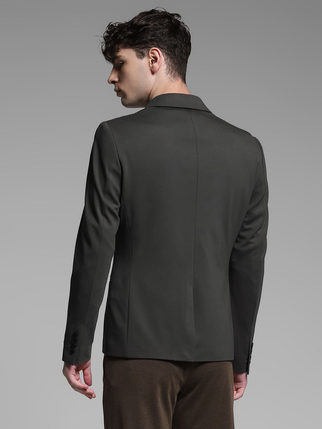 Dark Grey Stretch Formal Blazer