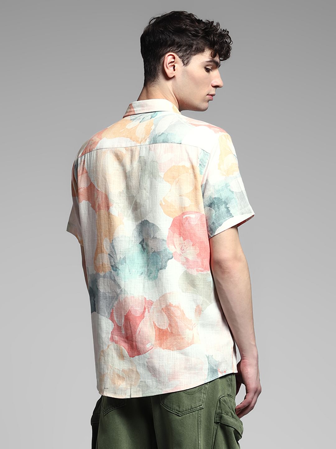 Coral Printed Cotton Shirt