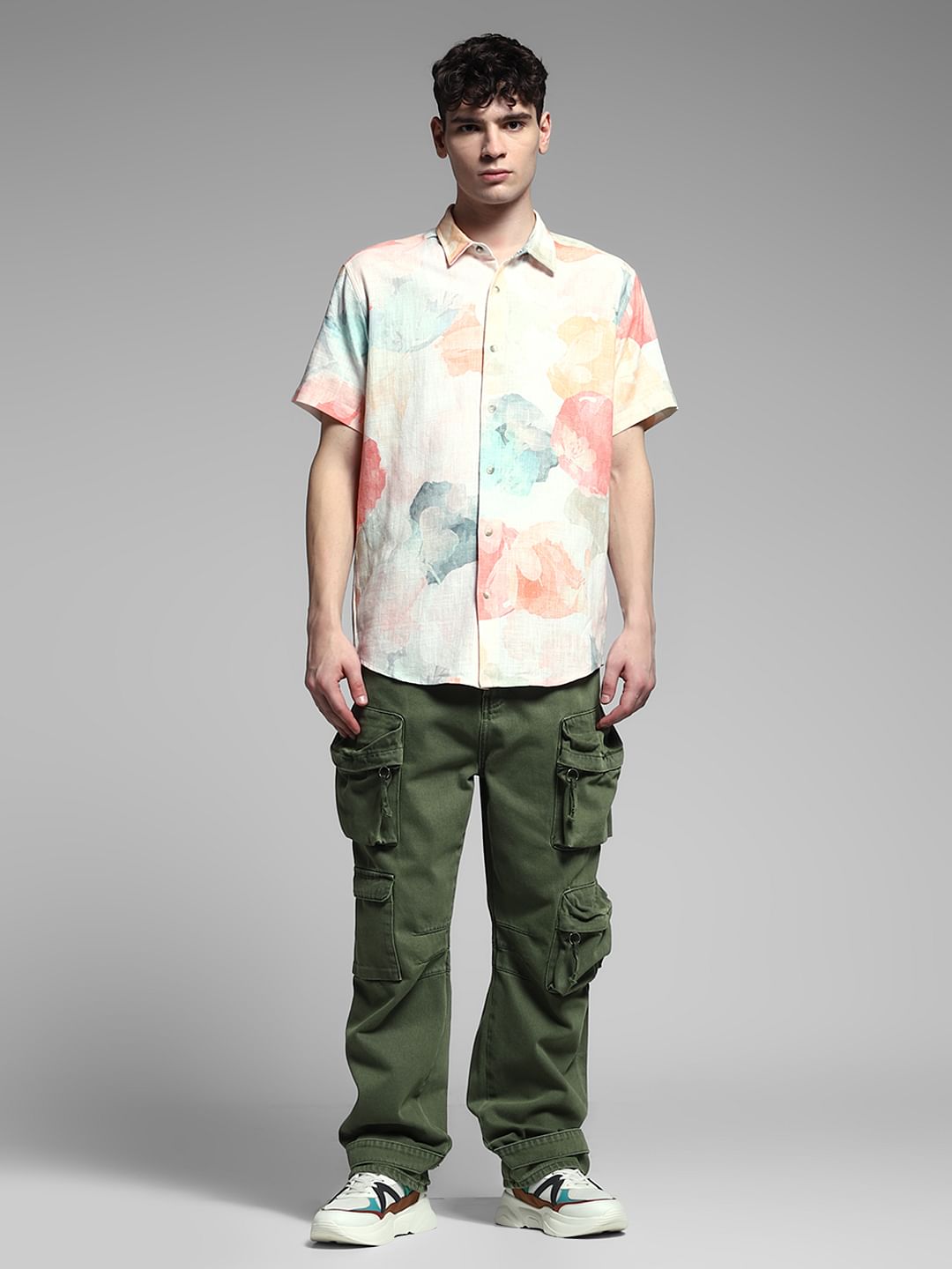 Coral Printed Cotton Shirt