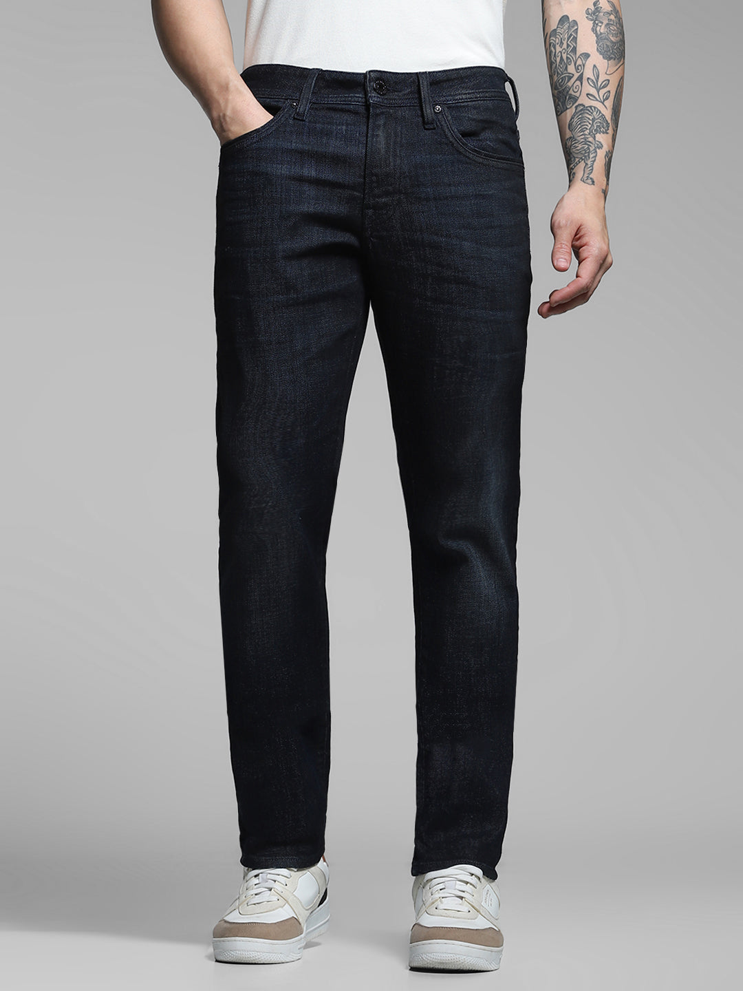 JACK&JONES Dark Blue Low Rise Glenn Slim Fit Jeans