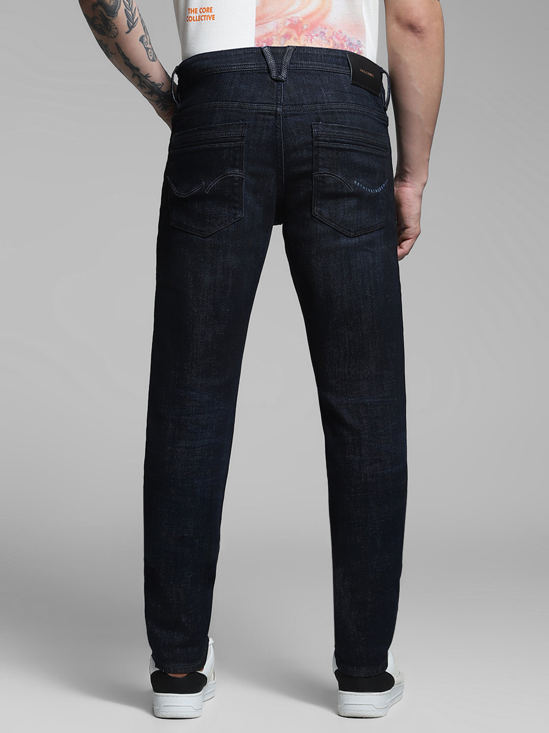 JACK&JONES Dark Blue Low Rise Glenn Slim Fit Jeans