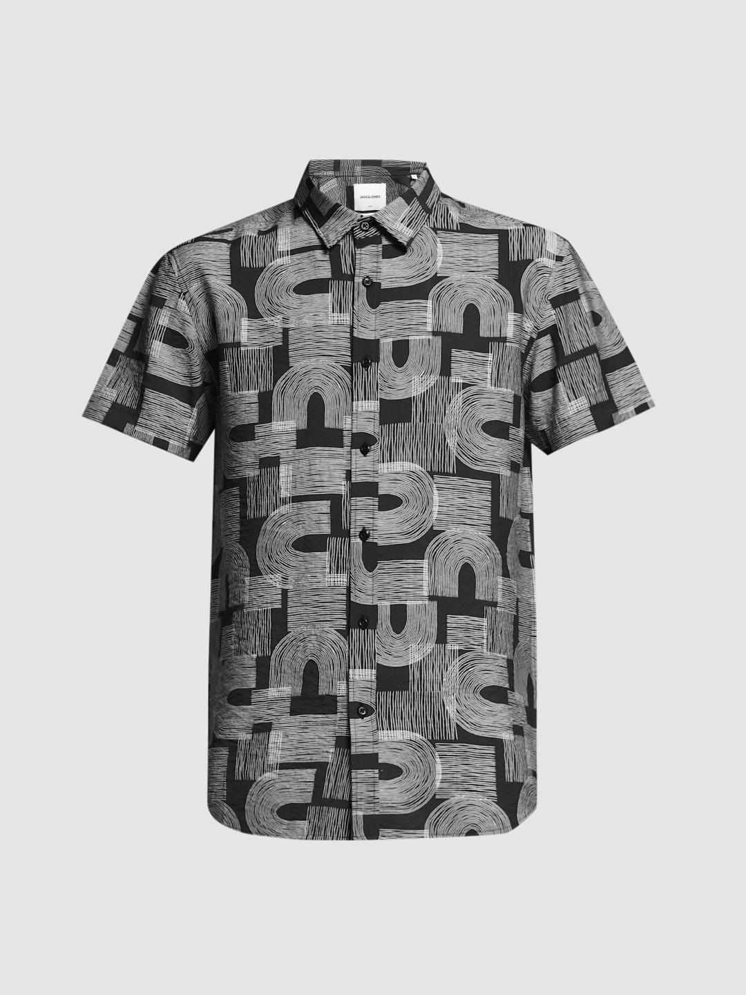 Black Abstract Print Shirt