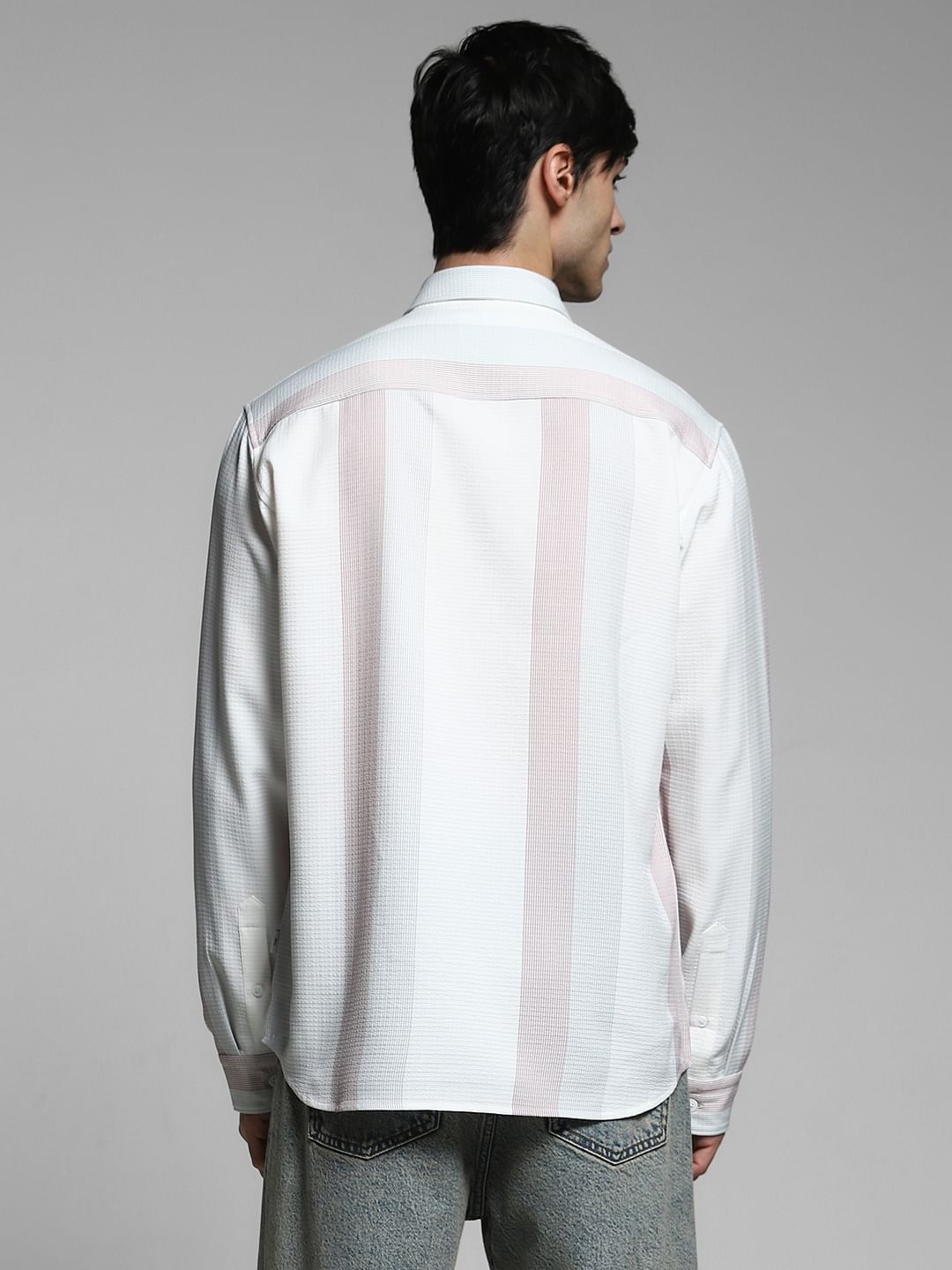 White Striped Regular Fit Shirt