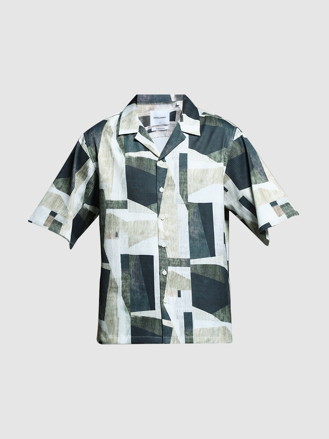 Green Printed Oversized Shirt