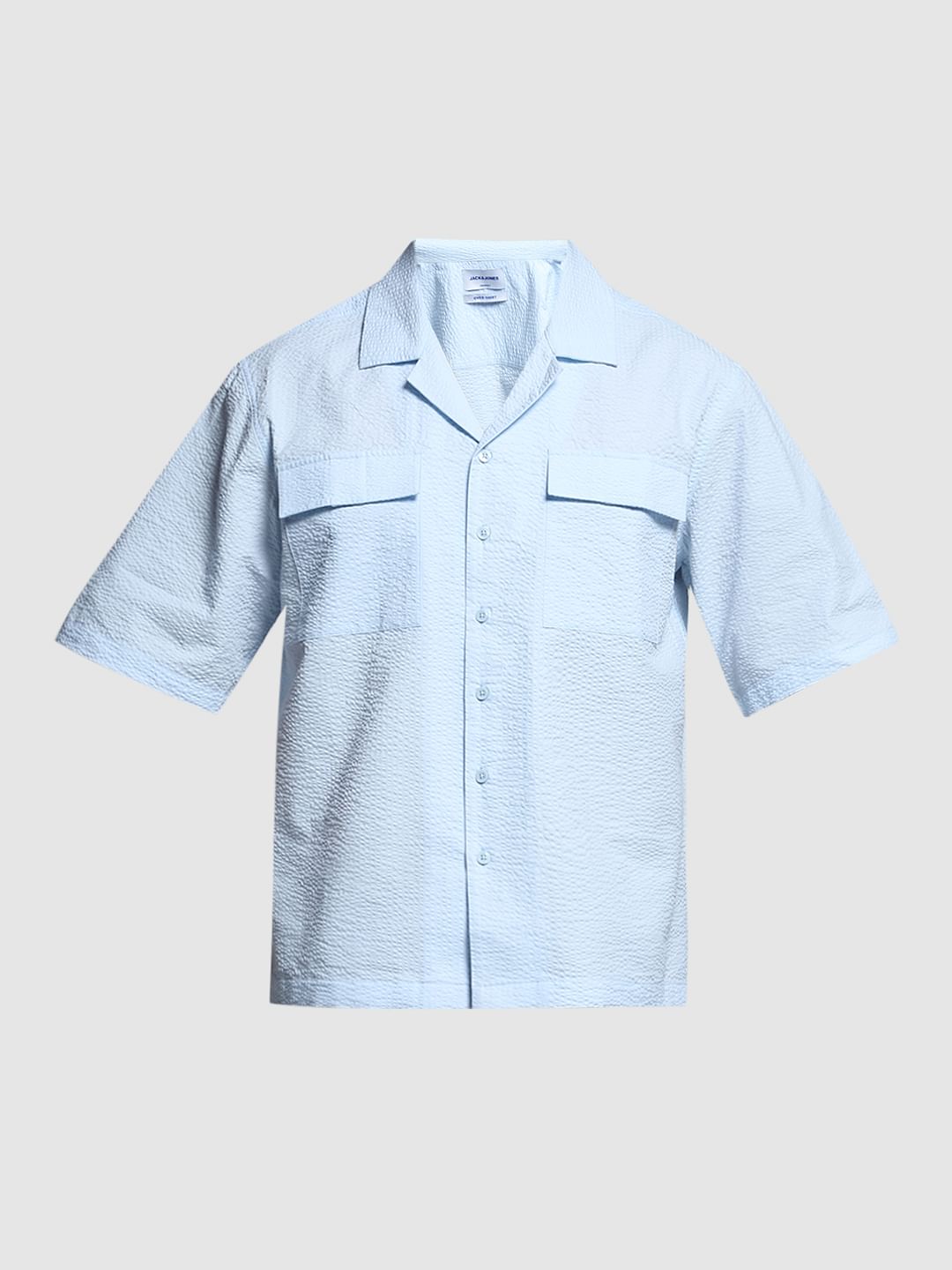 Sky Blue Oversized Cotton Shirt