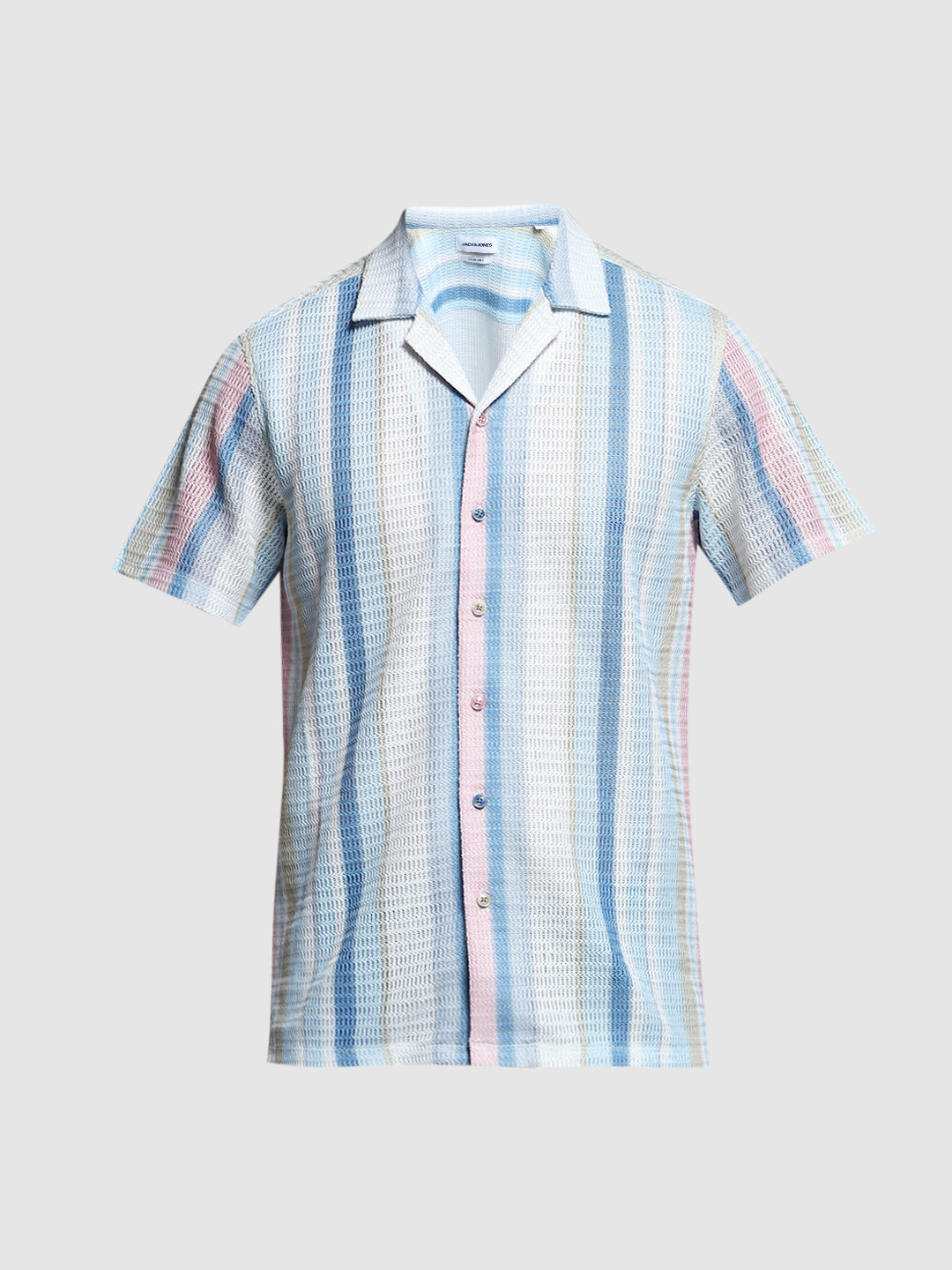 Blue Striped Resort Collar Shirt