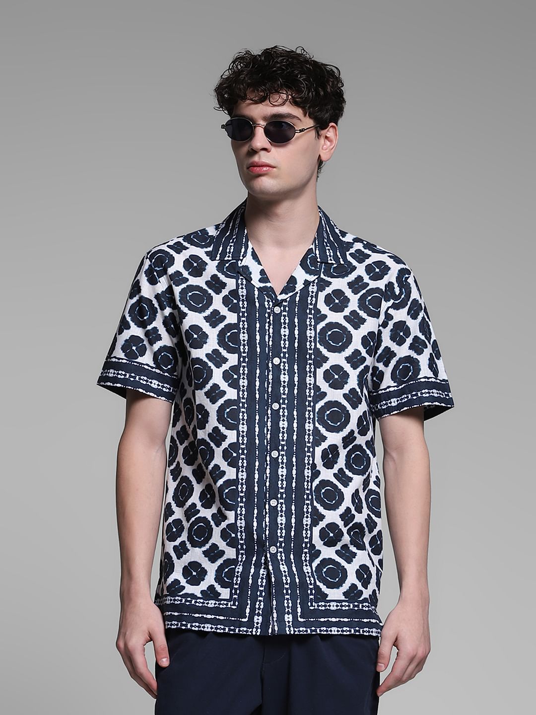 Blue Abstract Print Shirt