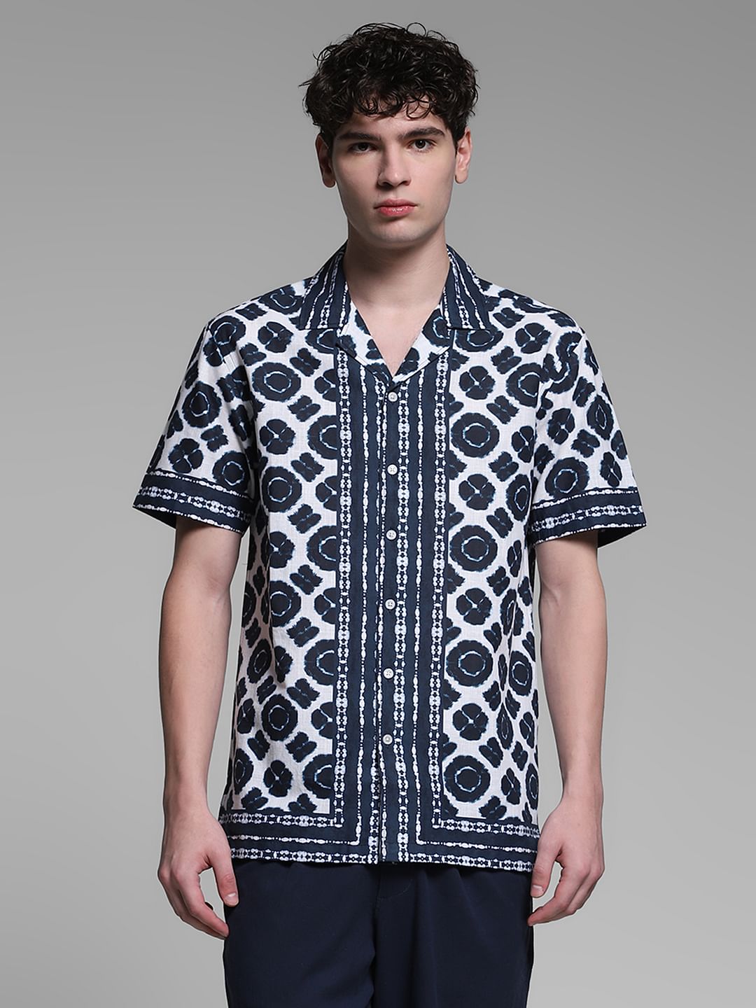 Blue Abstract Print Shirt