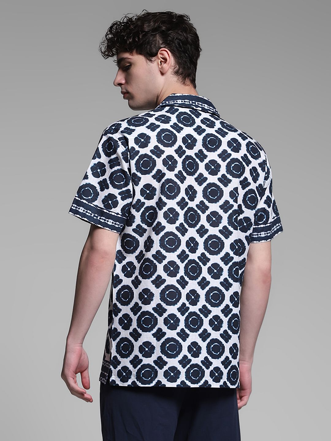Blue Abstract Print Shirt