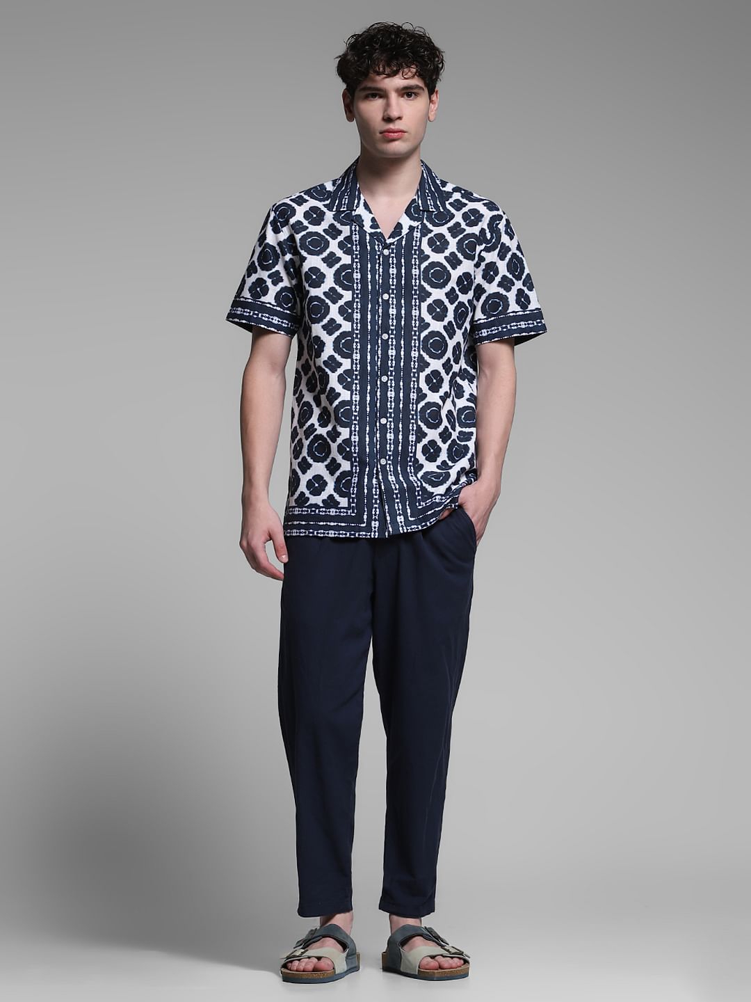 Blue Abstract Print Shirt