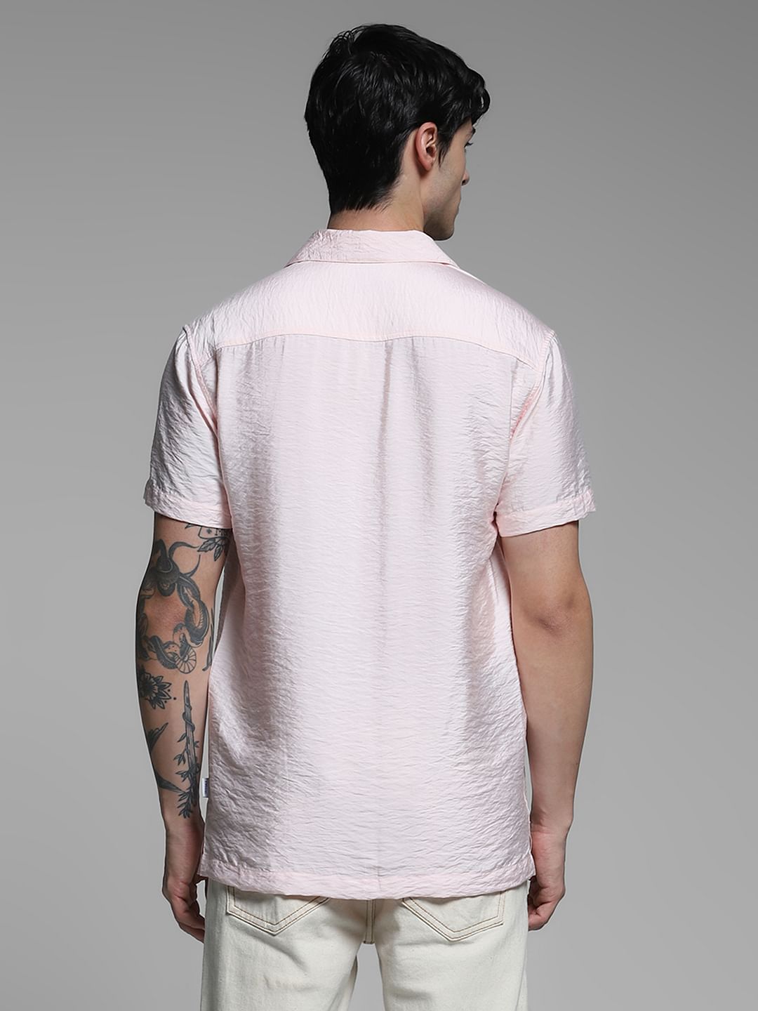 Light Pink Viscose Comfort Fit Shirt
