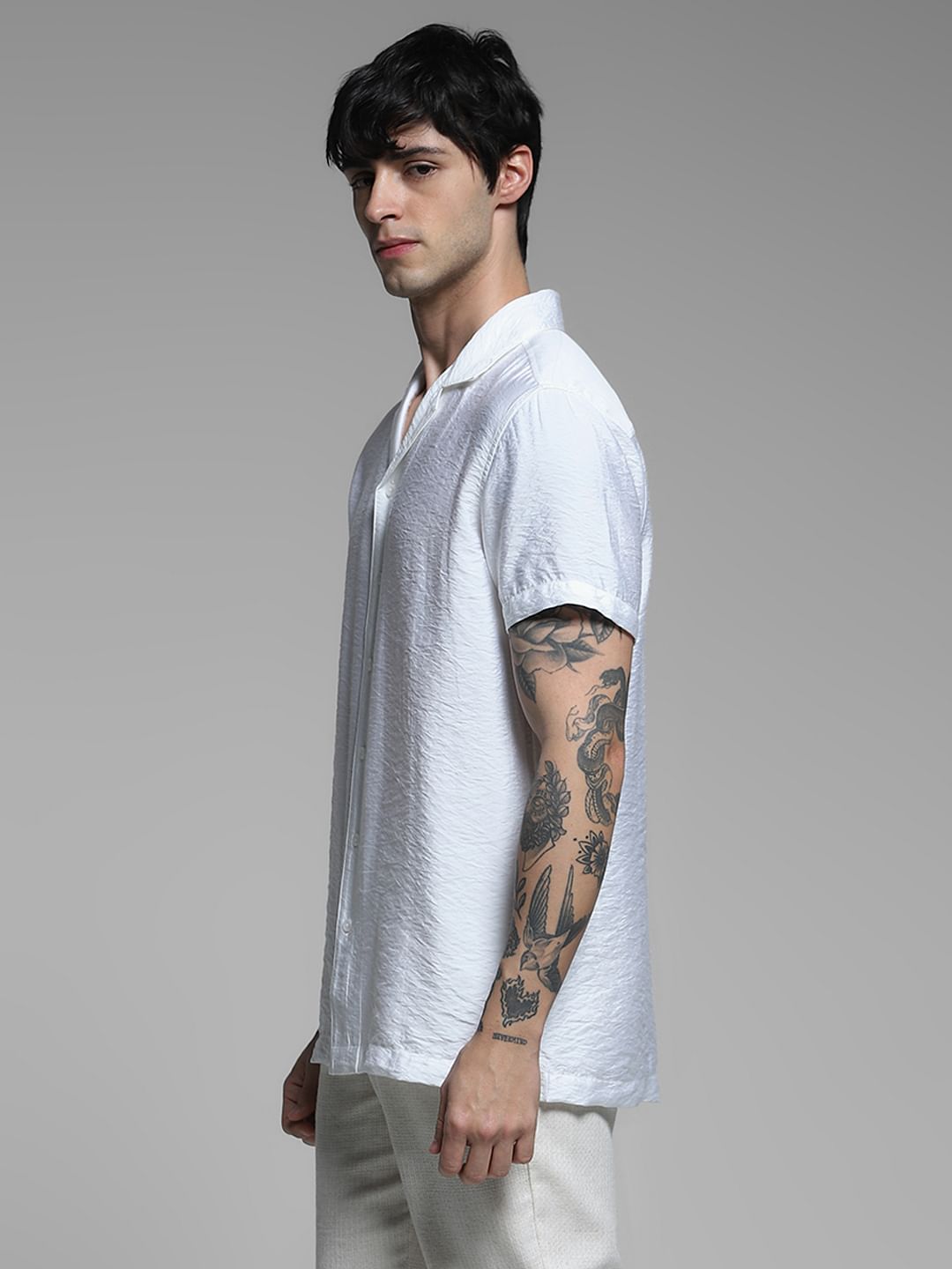 White Viscose Comfort Fit Shirt