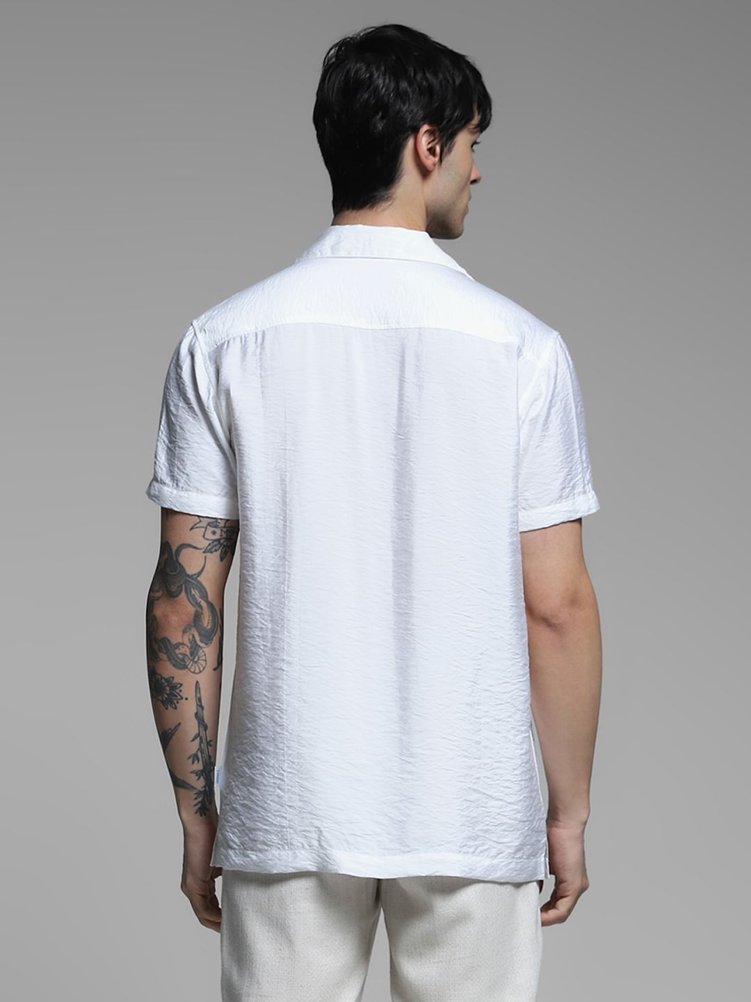 White Viscose Comfort Fit Shirt