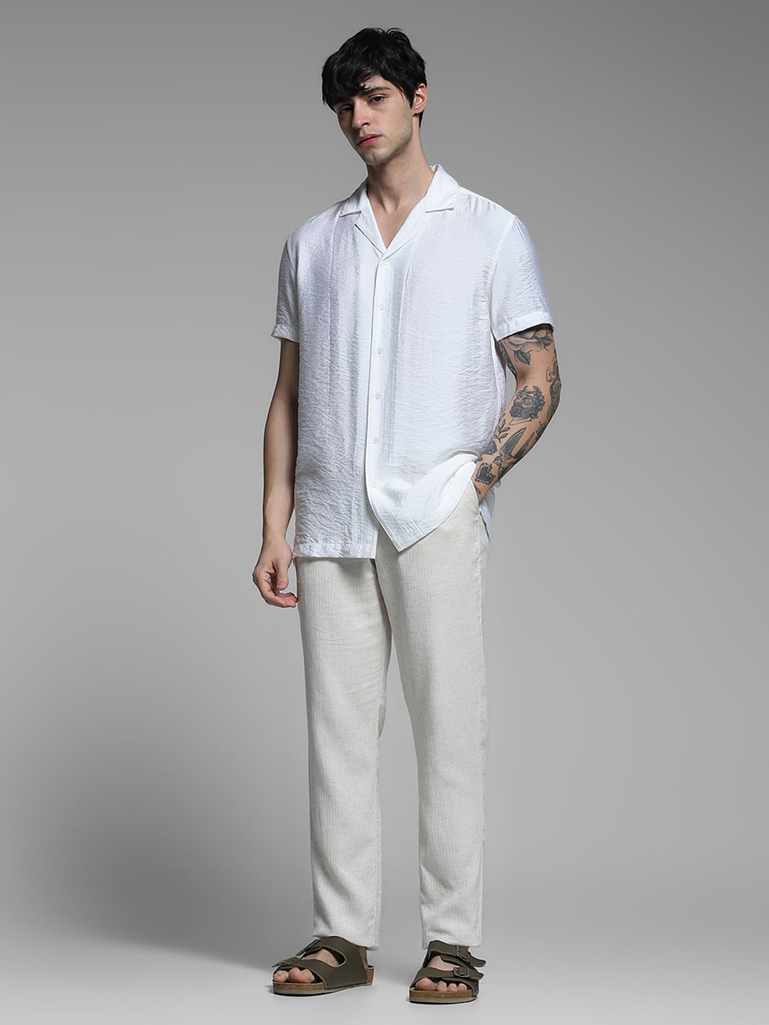 White Viscose Comfort Fit Shirt