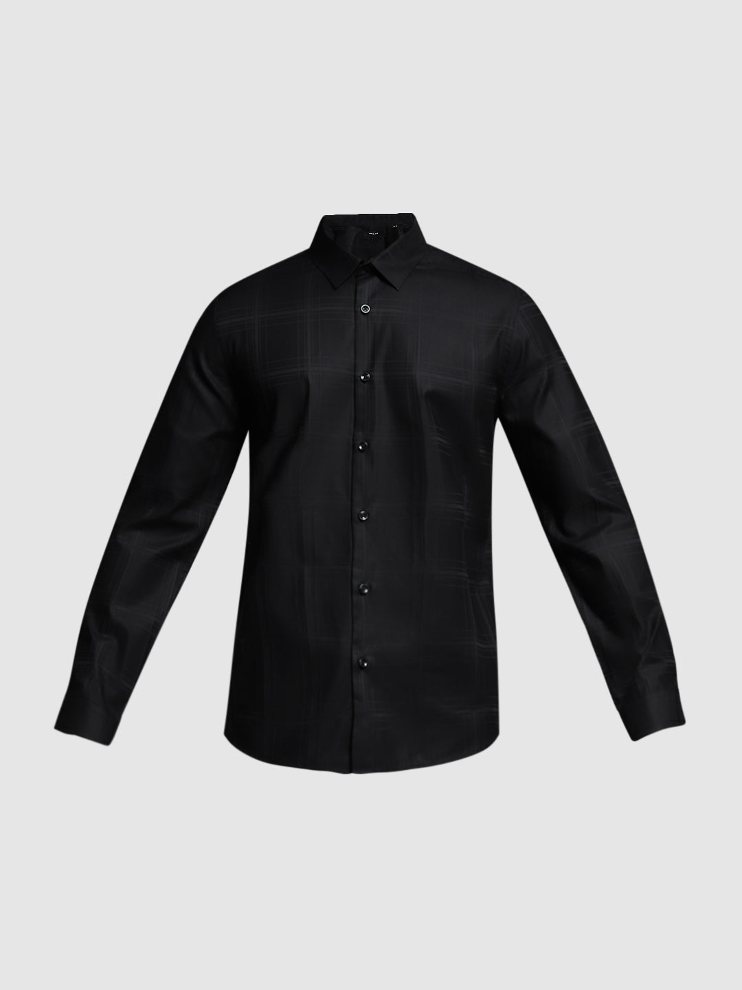 Black Check Print Cotton Shirt