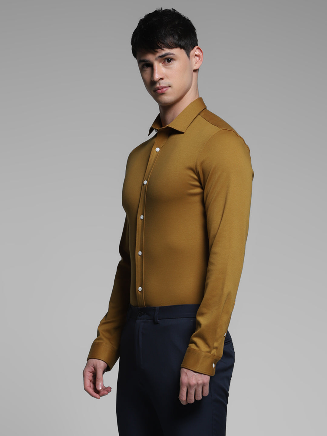 Brown Cotton Knit Shirt