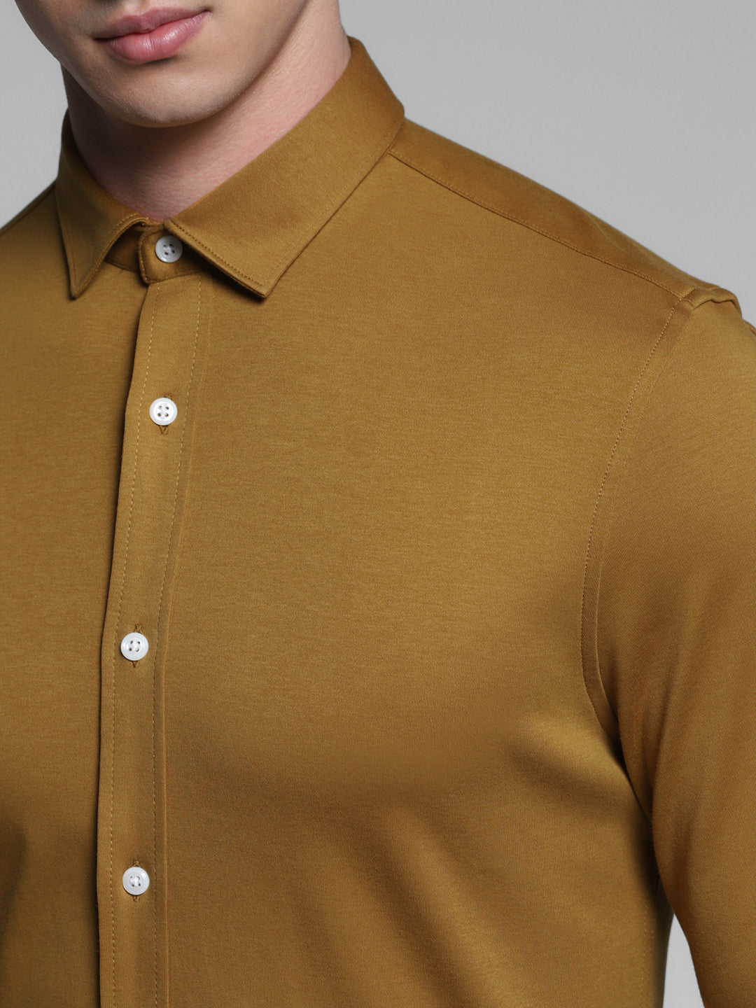 Brown Cotton Knit Shirt