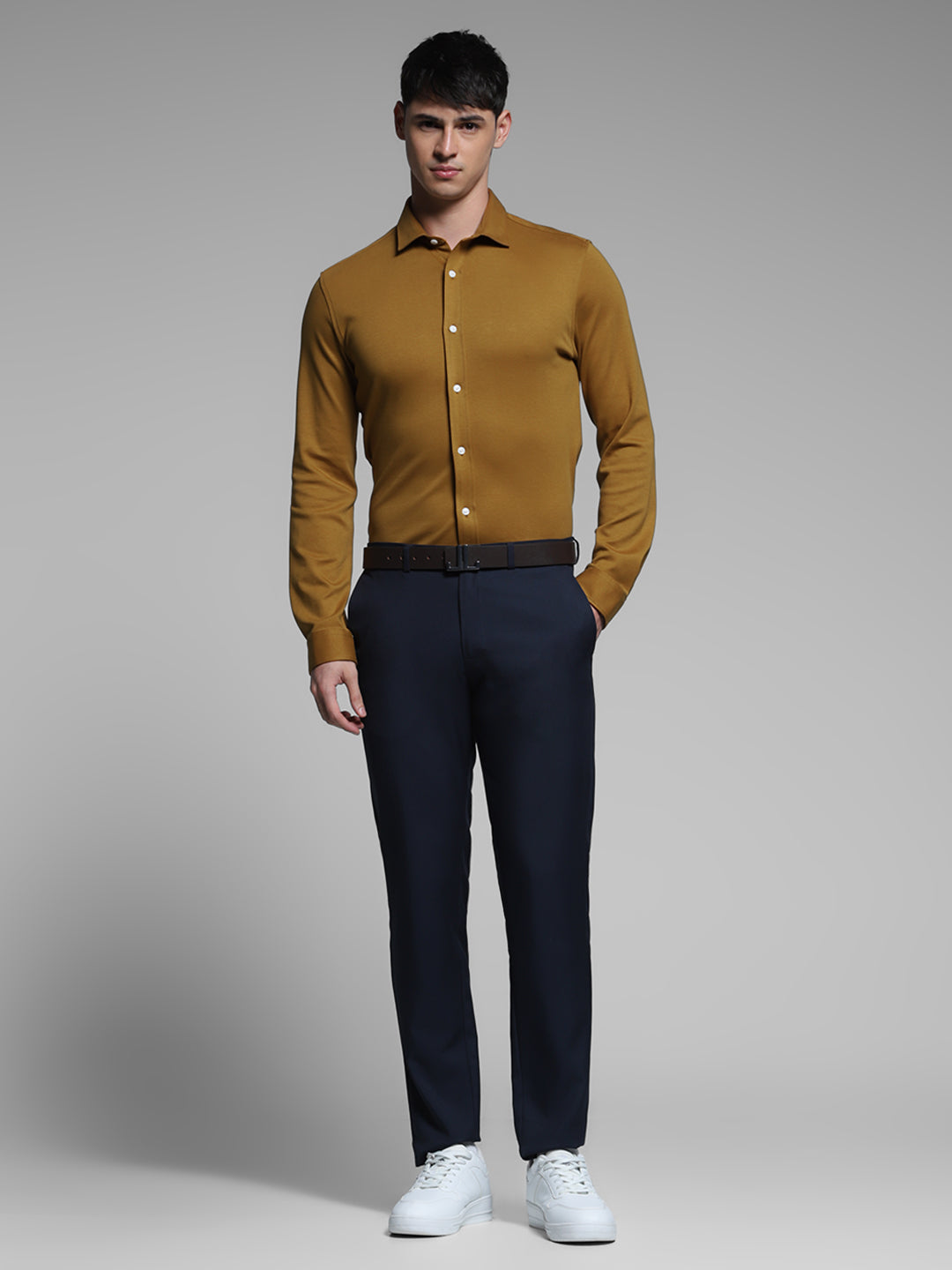 Brown Cotton Knit Shirt