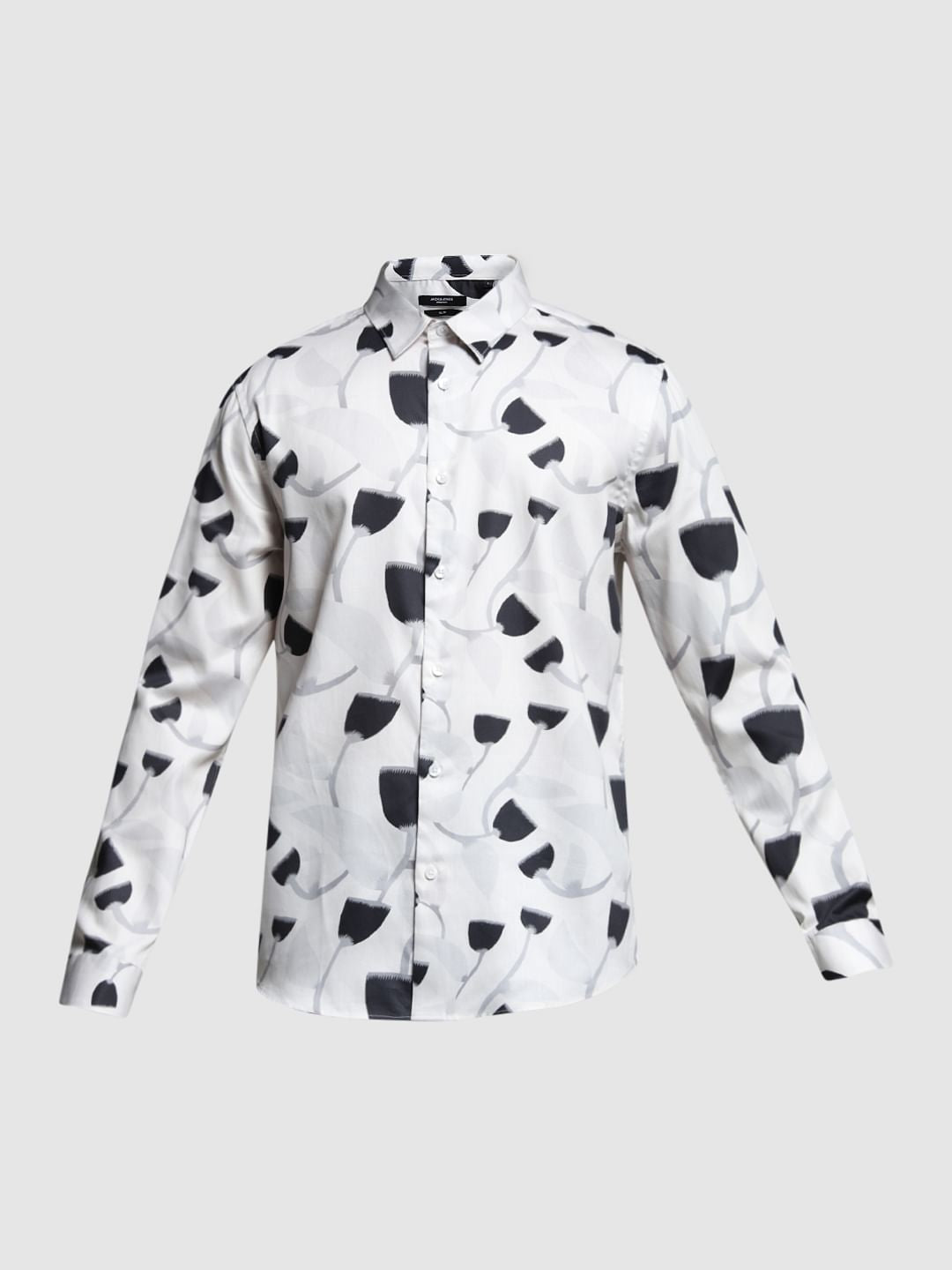 White Printed Cotton Shirt