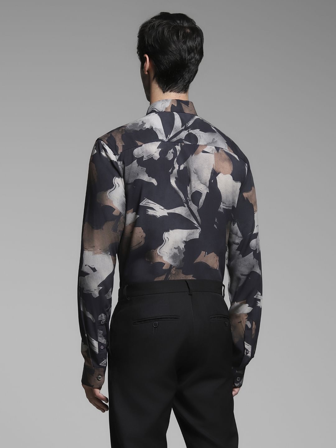 Black Printed Cotton Shirt