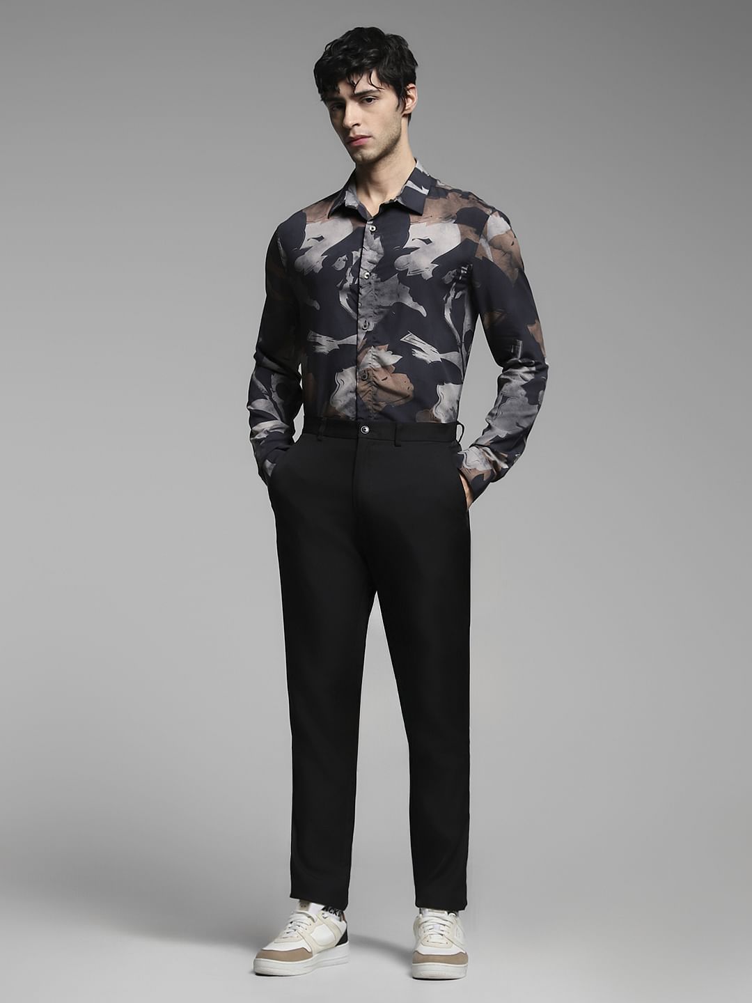 Black Printed Cotton Shirt