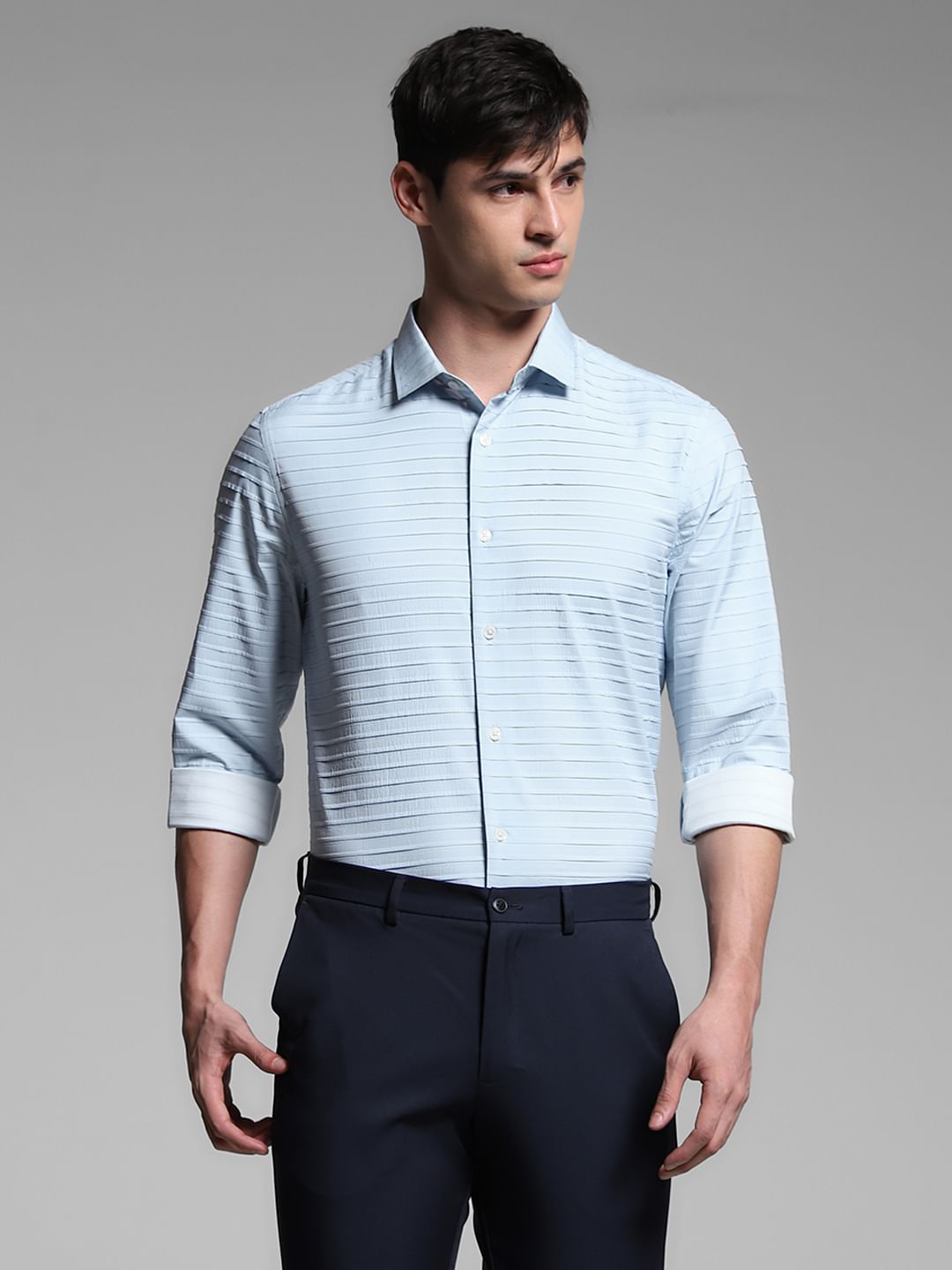 Light Blue Slim Fit Full Sleeves Shirt