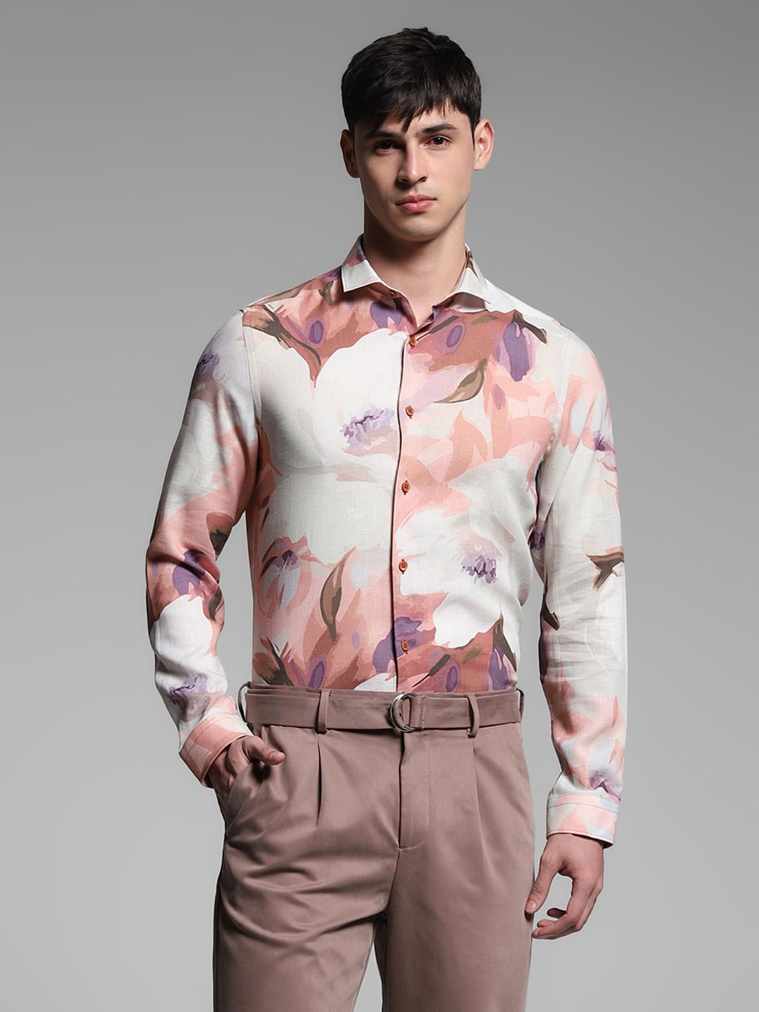 White Printed Cotton Shirt