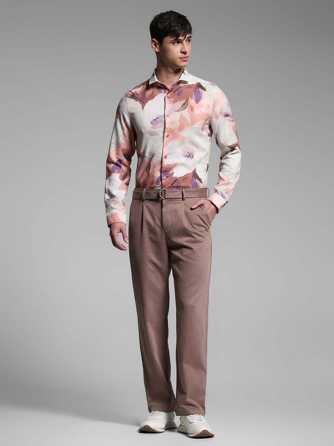 White Printed Cotton Shirt