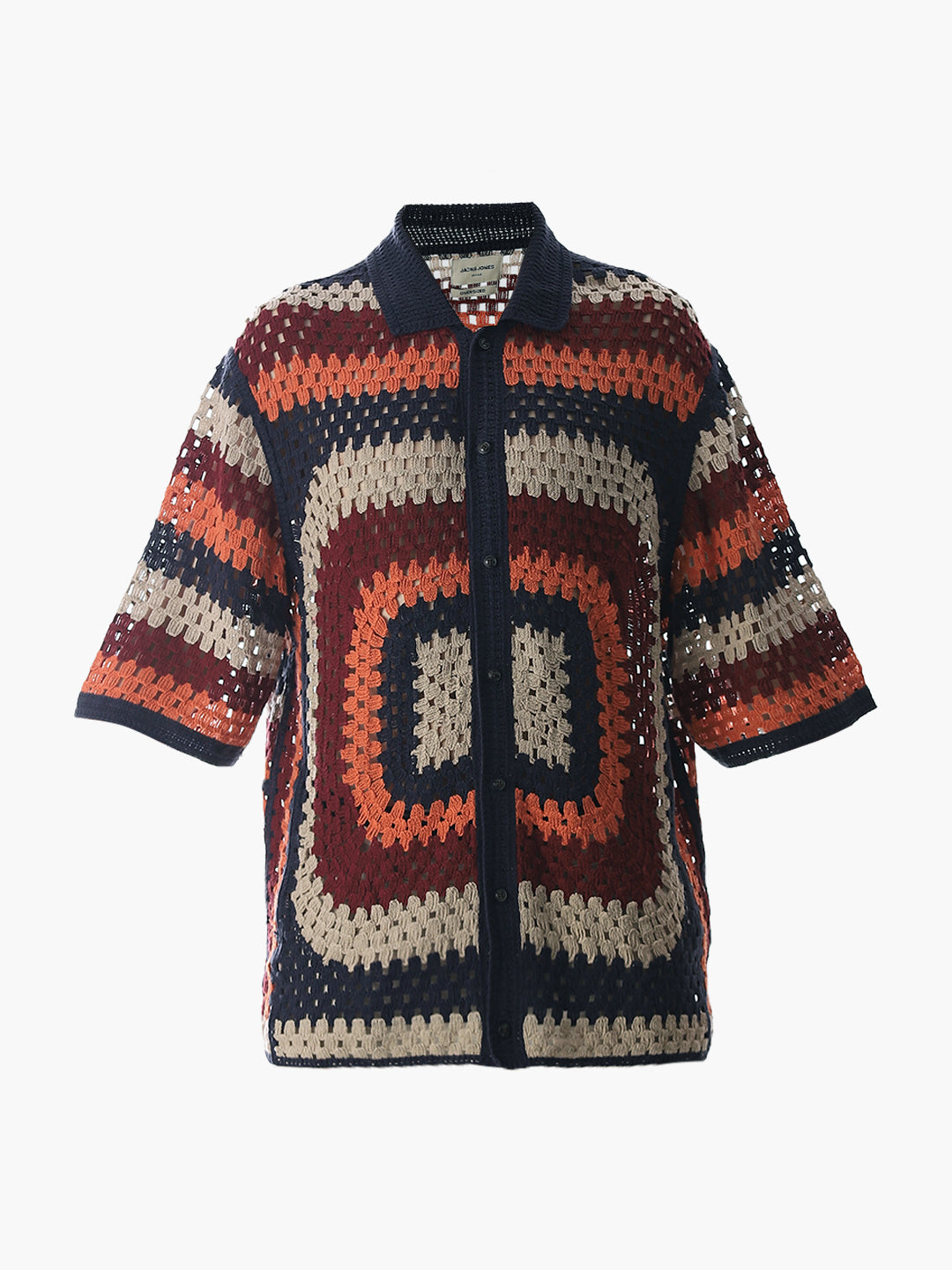 Multi-Colour Knitted Crochet Shirt
