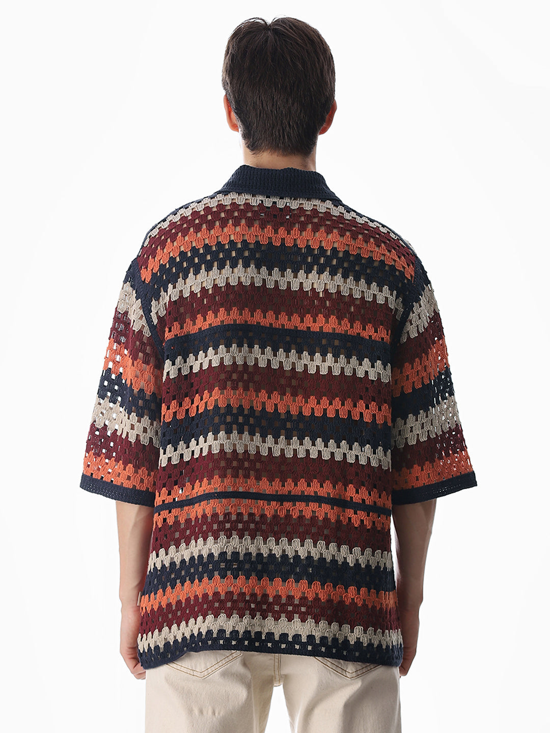 Multi-Colour Knitted Crochet Shirt