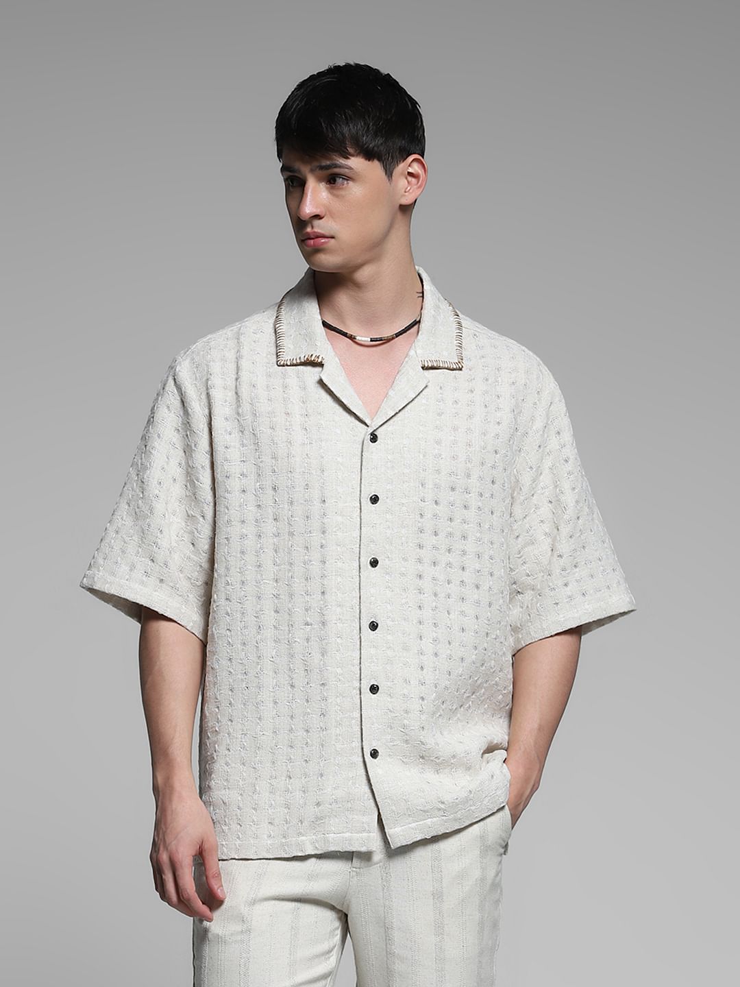 Off-White Dobby Co-ord Set Shirt